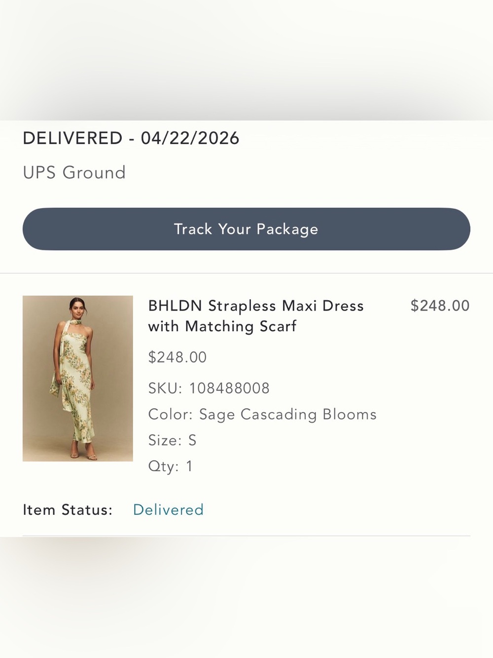 BHLDN Strapless Maxi Dress with Matching Scarf - Picture 3 of 9